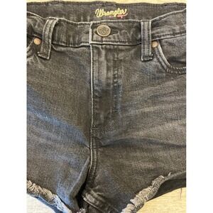 Wrangler Womens Black Denim Cutoff Frayed Hem Shorts Size 28